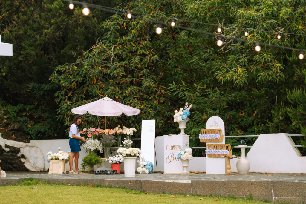 Flower Bar en una boda de octubre