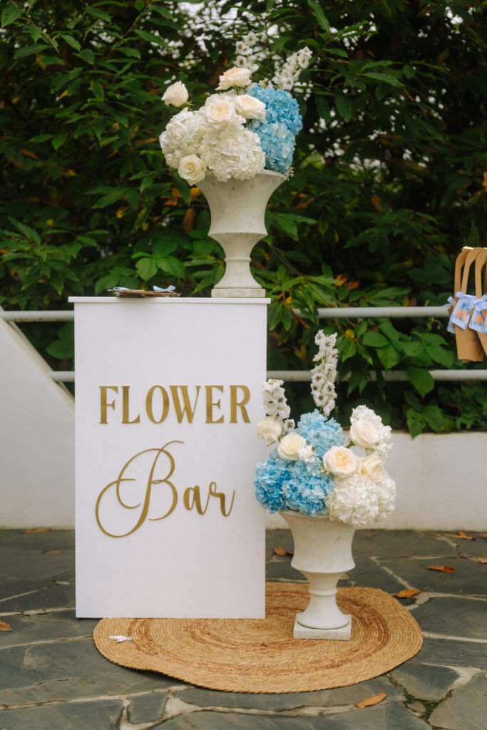 Flower Bar en una boda de octubre